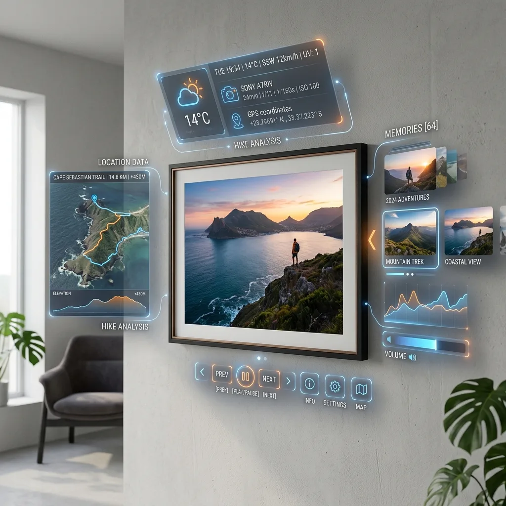 A picture frame previewed on a wall in augmented reality