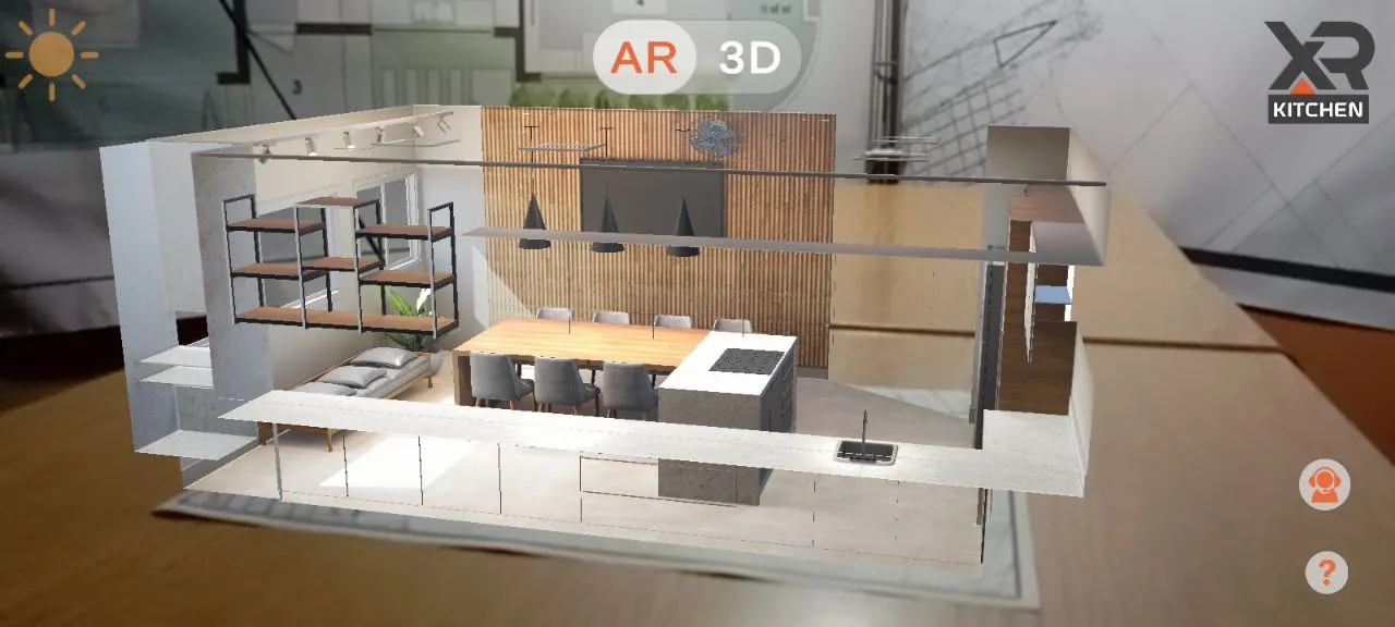 Comparing kitchen materials and finishes in augmented reality
