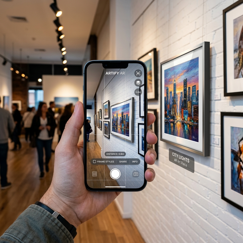XR Frame AR application demonstration in a room context